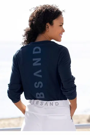 ELBSAND Longsleeve Tinna mit Logodruck hinten, Langarmshirt aus Baumwoll-Mix, sportlich-casual