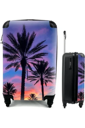 MuchoWow Handgepäckkoffer Palmen und ein Sonnenuntergang, 4 Rollen, Reisetasche mit rollen, Handgepäck für Ferien, Trolley, Reisekoffer - Verkäufer: GmbH