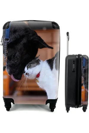 MuchoWow Handgepäckkoffer Katze - Hund - Zusammen, 4 Rollen, Reisetasche mit rollen, Handgepäck für Ferien, Trolley, Reisekoffer - Verkäufer: GmbH