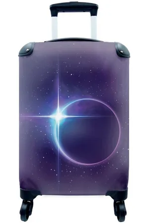 MuchoWow Handgepäckkoffer Illustration eines Sterns um die Korona der Sonnenfinsternis, 4 Rollen, Reisetasche mit rollen, Handgepäck für Ferien, Trolley, Reisekoffer - Verkäufer: GmbH