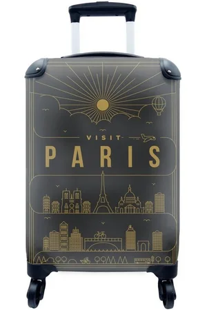 MuchoWow Handgepäckkoffer Stadtbild Paris - schwarz, 4 Rollen, Reisetasche mit rollen, Handgepäck für Ferien, Trolley, Reisekoffer - Verkäufer: GmbH