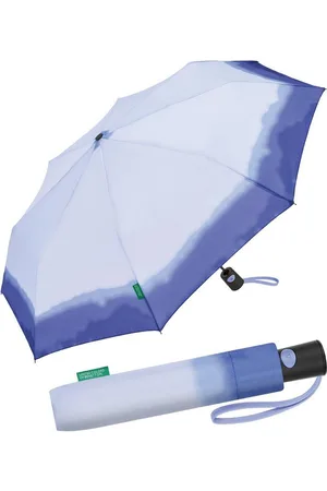Benetton Taschenregenschirm Mini mit Auf-Automatik - Dip Dye twilight purple, mit modernem, farbigen Farbverlauf-Muster - Verkäufer: RS-Versand