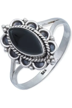 mantraroma Silberring MALUHIA aus 925 Silber mit Onyx (Ring mit Schmuckbeutel), Damenring aus 925er Silber - Verkäufer: