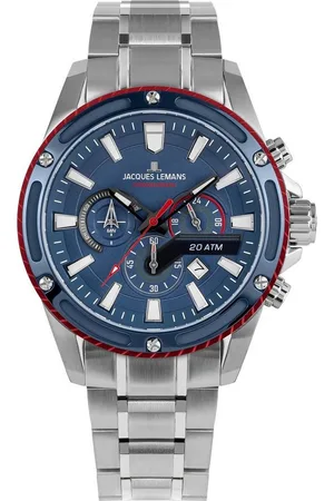 Jacques Lemans Chronograph Liverpool, 1-2141F, Quarzuhr,Armbanduhr,Herrenuhr,Datum,Stoppfunktion,Edelstahlarmband