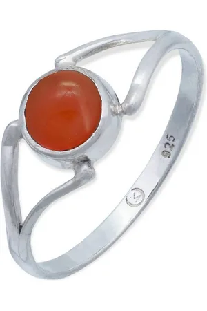 mantraroma Silberring TEKILI rund aus 925 Silber mit Karneol (Ring mit Schmuckbeutel), Damenring aus 925er Silber - Verkäufer: