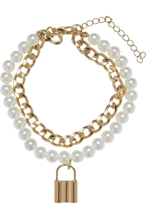 Urban classics Armband Unisex Padlock Pearl Layering Bracelet