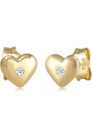 Elli DIAMONDS Paar Ohrstecker Herz Diamant Brillantschliff (0.03ct) 585 Gelbgold, Herz - Verkäufer: JULIE & GRACE GmbH