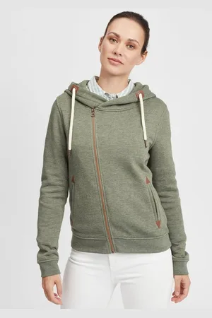 Oxmo Kapuzensweatjacke OXVicky Sweat Zip-Hoodie Sweatshirtjacke mit asymmetrischen Reißverschluss - Verkäufer: meinemarkenmode