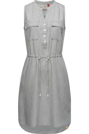 Ragwear Shirtkleid Roisin Denim stylisches Sommerkleid mit Bindeband