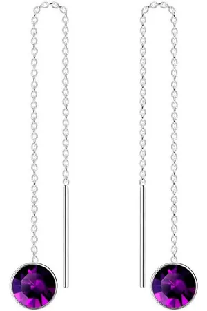 ALEXANDER YORK Paar Ohrhänger KETTE MIT KRISTALL amethyst, 2-tlg., 925 Sterling Silber - Verkäufer: