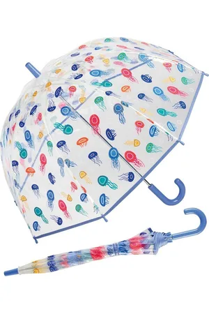 Benetton Stockregenschirm Kinder-Glockenschirm mit transparent-buntem Dach, lustiges Quallen-Motiv für Spaß beim Regen - Verkäufer: RS-Versand