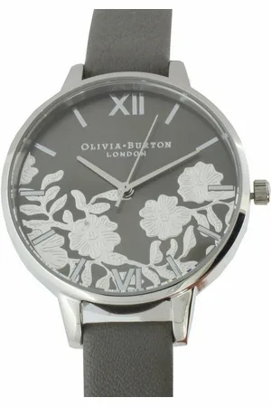 Olivia Burton Quarzuhr OB16MV96 Lace Detail Dark Grey& Silver - Verkäufer: Uhren-Riegg