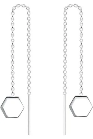 ALEXANDER YORK Paar Ohrhänger KETTE MIT HEXAGON, 2-tlg., 925 Sterling Silber - Verkäufer:
