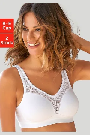 Petite Fleur Entlastungs-BH (Packung, 2 Stück) ohne Bügel mit femininer Spitze im Doppelpack