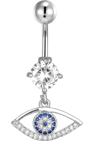 Karisma Bauchnabelpiercing Edelstahl Bauchnabelpiercing Banana Anhänger Böses, Auge Zirkonia - HB185 - Silber - Verkäufer: Schmuck