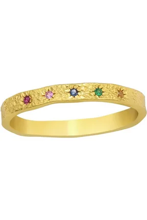 Bungsa Fingerring Ring mit bunten Steinchen aus 925 Silber Damen (1 Ring) - Verkäufer: