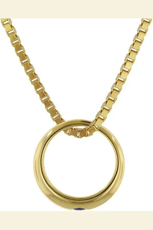 trendor Kette mit Anhänger Taufring mit Saphir Gold 585 an goldplattierter Kette 40/38 cm - Verkäufer: uhrcenter