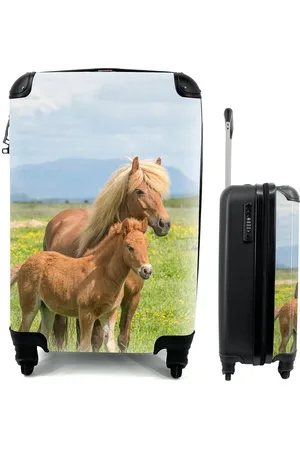 MuchoWow Handgepäckkoffer Pferde - Fohlen - Gebirge, 4 Rollen, Reisetasche mit rollen, Handgepäck für Ferien, Trolley, Reisekoffer - Verkäufer: GmbH