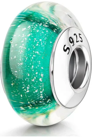 Materia Bead Glasperle Türkis Grün Glitzer Schimmer 742, 925 Sterling Silber, mit Gewinde - Verkäufer: Schmuck