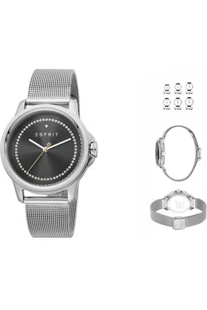 ESPRIT Quarzuhr Armbanduhr Damenuhr ES1L147M0075 Analog Schwarz Silber Edelstah - Verkäufer: woolloom