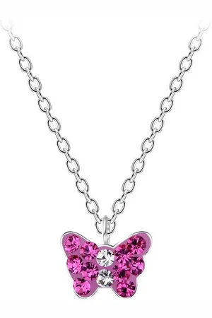 ALEXANDER YORK Kette mit Anhänger SCHMETTERLING fuchsia, 2-tlg. (Kette mit Anhänger), 925 Sterling Silber - Verkäufer: