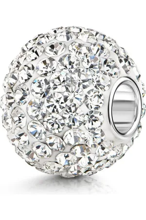 Materia Bead Charms Kristall Perle XXL Strasssteine Weiß 1098, Kern aus 925 Sterling Silber - Verkäufer: Schmuck