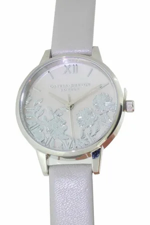 Olivia Burton Quarzuhr OB16MV93 Lace Detail Grey Mother Of Pearl Silver & Grey Watch - Verkäufer: Uhren-Riegg