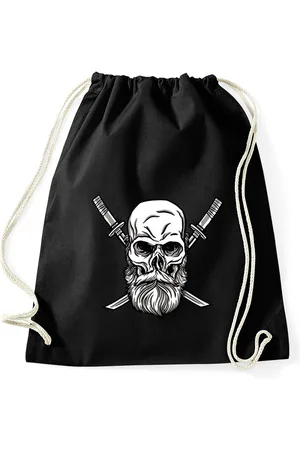Youth Designz Turnbeutel Schädel Katana Baumwoll Tasche Turnbeutel, mit trendigem Frontprint - Verkäufer: EmDa Trading GmbH