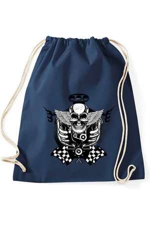 Youth Designz Turnbeutel Totenkopf Motor Baumwoll Tasche Turnbeutel, mit trendigem Print - Verkäufer: EmDa Trading GmbH