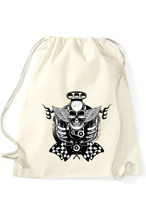 Youth Designz Turnbeutel Totenkopf Motor Baumwoll Tasche Turnbeutel, mit trendigem Print - Verkäufer: EmDa Trading GmbH