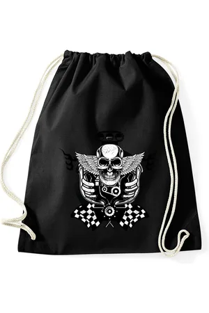Youth Designz Turnbeutel Totenkopf Motor Baumwoll Tasche Turnbeutel, mit trendigem Print - Verkäufer: EmDa Trading GmbH