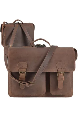 Ruitertassen Aktentasche "Classic Satchel" Damen Herren 40x30cm mit 2 Fächern, 40 cm Lehrertasche mit 2 Fächern, auch als Rucksack zu tragen, Leder - Verkäufer: Ordnung und mehr