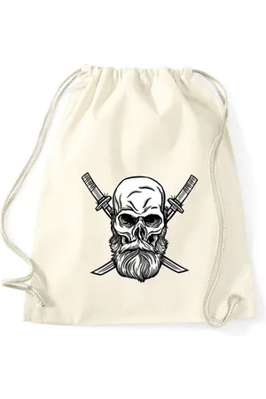 Youth Designz Turnbeutel Schädel Katana Baumwoll Tasche Turnbeutel, mit trendigem Frontprint - Verkäufer: EmDa Trading GmbH