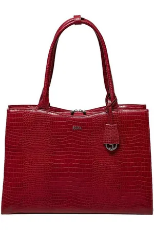 Socha Laptoptasche Midi Croco Burgundy 14 Zoll, elegante Krokotasche Vollausstattung Aktentasche Schultergurt - Verkäufer: