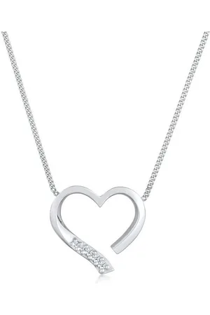 Elli DIAMONDS Kette mit Anhänger Herz Liebe Diamant (0.055 ct) 925 Silber, Diamant - Verkäufer: JULIE & GRACE GmbH