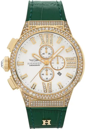 Hämmer Chronograph EMINENT CIDNEY, E-034, Quarzuhr, Damenuhr, Datum, Stoppfunktion, Saphirglas, Lederarmband
