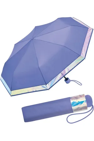 ESPRIT Taschenregenschirm Mini Damen-Schirm Handöffner Shiny Border, sehr leicht und klein, mit schimmernder Borte - Verkäufer: RS-Versand