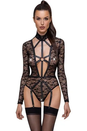 Cottelli Collection Body Spitzen-Body im Wetlook - (1-tlg) mit tiefem Ausschnitt - Verkäufer: Sandritas