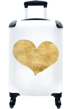 MuchoWow Handgepäckkoffer Gold - Herz - Aquarell, 4 Rollen, Reisetasche mit rollen, Handgepäck für Ferien, Trolley, Reisekoffer - Verkäufer: GmbH