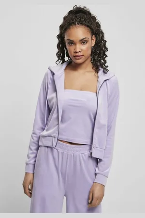 Urban classics Sweatjacke Damen Ladies Short Velvet Zip Hoody (1-tlg)