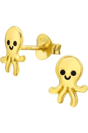 ALEXANDER YORK Paar Ohrstecker OKTOPUS in Gold, 2-tlg., 925 Sterling Silber - Verkäufer:
