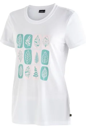 Maier Sports Kurzarmshirt Waltraut Print Da-Shirt 1/2 Arm 6086 white/pri leaves - Verkäufer: Sport Wagner
