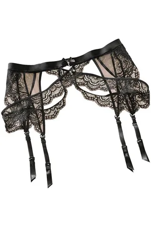 Petite Fleur Strumpfhalter, aus schöner Jacquardspitze, sexy Dessous, Reizwäsche