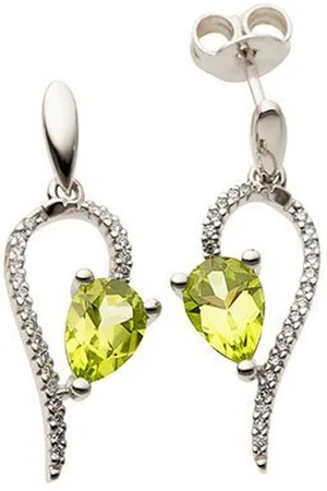 Firetti Paar Ohrstecker Schmuck Geschenk Gold 333 Ohrschmuck Farbstein Edelstein, mit Granat oder Peridot - mit Brillant
