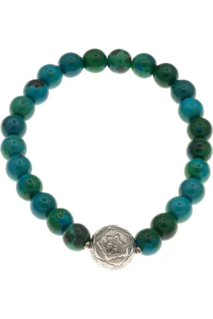 Bella Carina Perlenarmband Armband mit Chrysokoll Edelstein Perlen und Silber Perle Blume, mit einer Perle aus 925 Silber - Verkäufer: