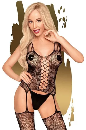 Penthouse Body Straps-Bodystocking, Dessous, "Love bud", (1-tlg) gegabelte Träger, floralen Ornamenten - Verkäufer: EIS-de