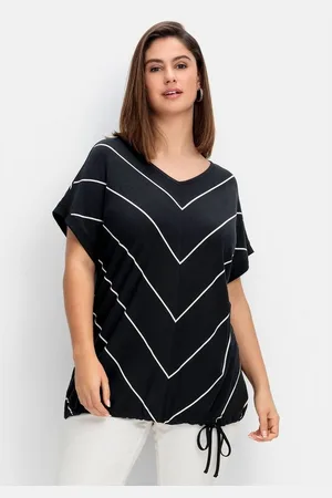 Sheego T-Shirt Große Größen mit Tunnelzug am Saum