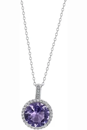 Firetti Kette mit Anhänger Schmuck Geschenk Silber 925 Halsschmuck Halskette Ankerkette Kreis, mit Glasstein, Zirkonia (synth)