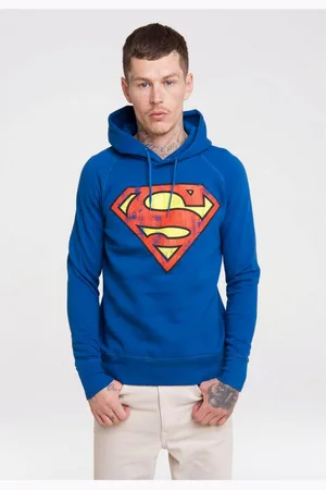 LOGOSHIRT Kapuzensweatshirt DC – Superman Logo mit Superhelden-Print