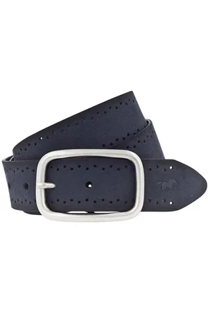 Mustang Ledergürtel Robustes, genarbtes Rindsleder mit Lochstanzung, 3,5 cm